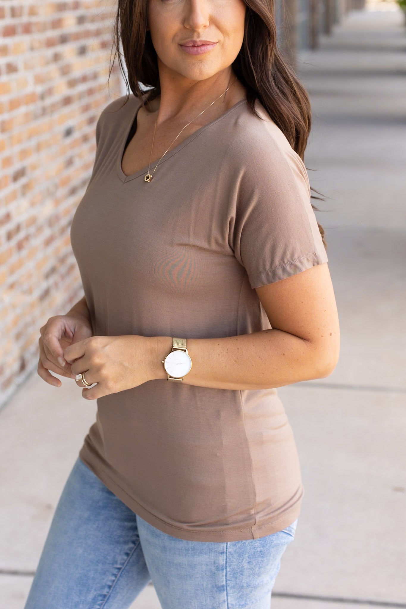 Michelle Mae Chloe Cozy Tee - Mocha