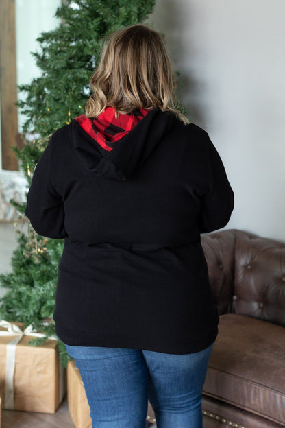 Michelle Mae Avery Accent HalfZip Hoodie - Buffalo Plaid