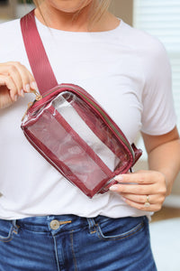 Michelle Mae Clear Bag - Wine