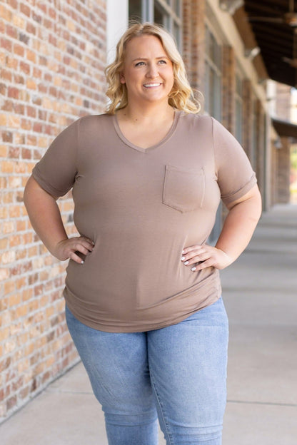 Michelle Mae Sophie Pocket Tee - Mocha