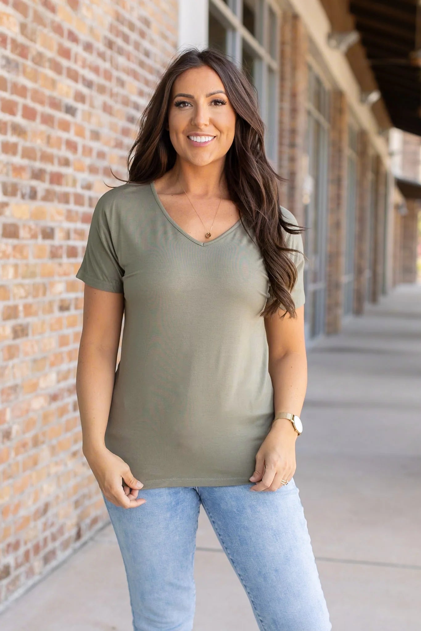 Michelle Mae Chloe Cozy Tee - Olive