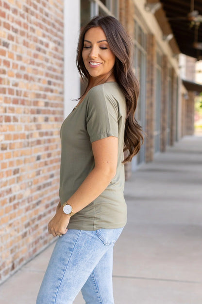 Michelle Mae Chloe Cozy Tee - Olive