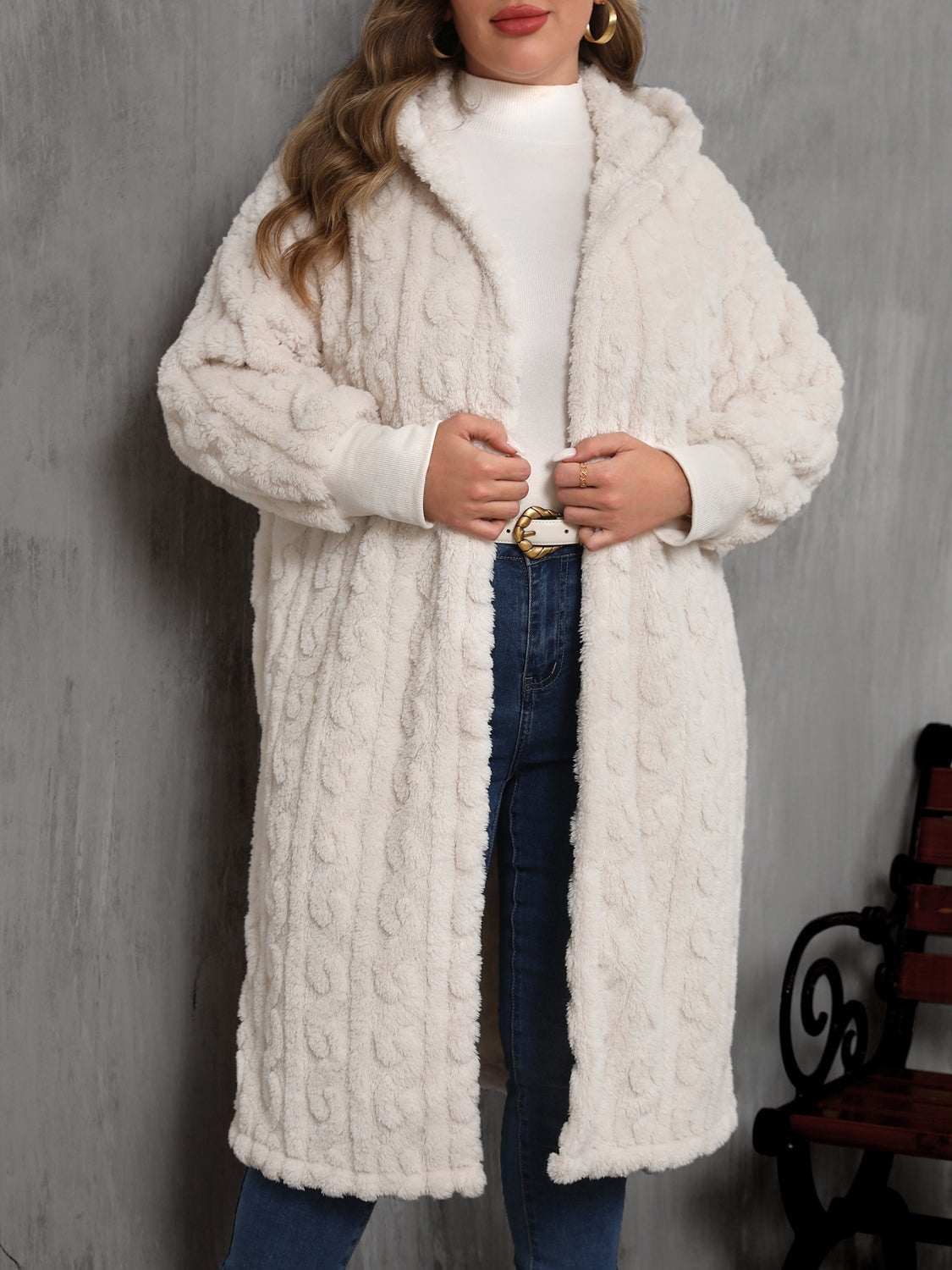 PREORDER - Cozy Confidence Hooded Plush Coat