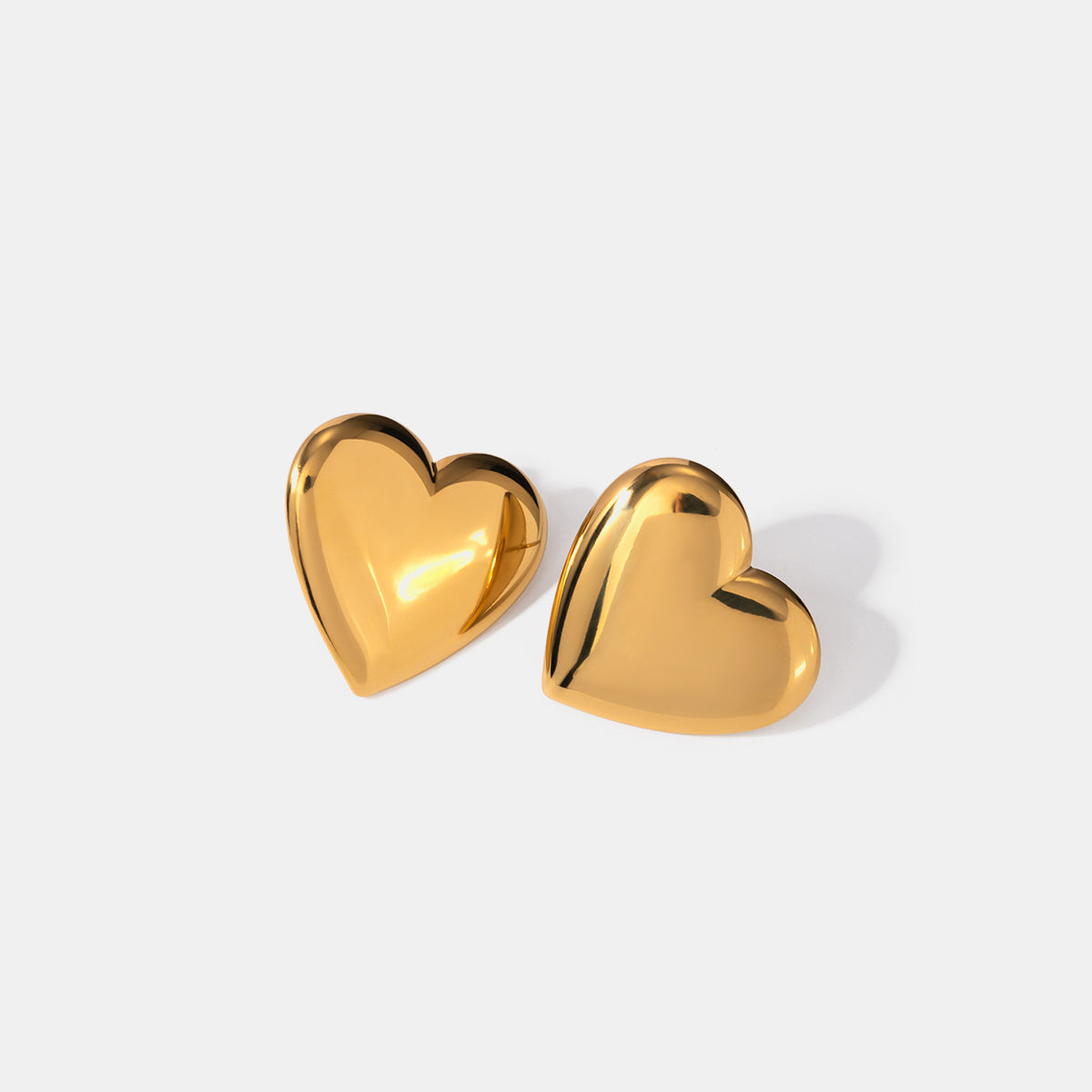 Stainless Steel Heart Stud Earrings **FINAL SALE**