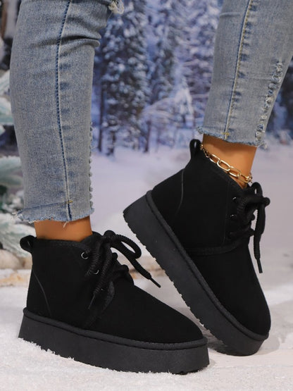 PREORDER- Laced Up Platform Suede Boots