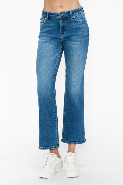 Purrfectly Polished Mid Rise Ankle Jeans