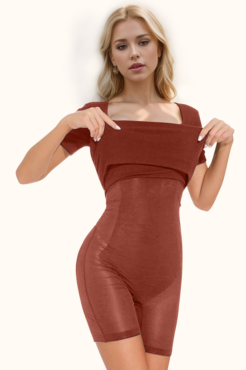 PREORDER - Giselle's Built-In Shapewear Short Sleeve Dress