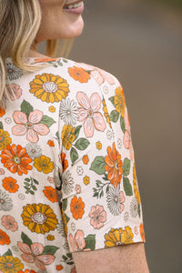 Michelle Mae Chloe Cozy Tee - Fall Boho Floral