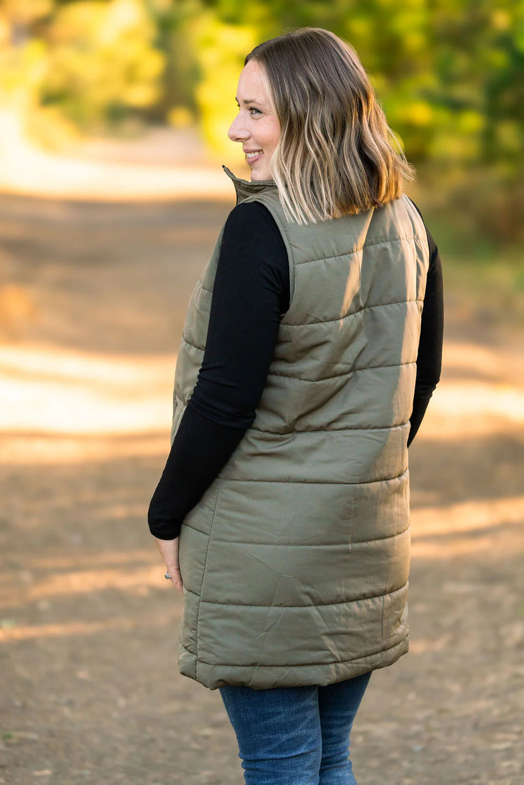 Michelle Mae Harlow Long Vest - Olive