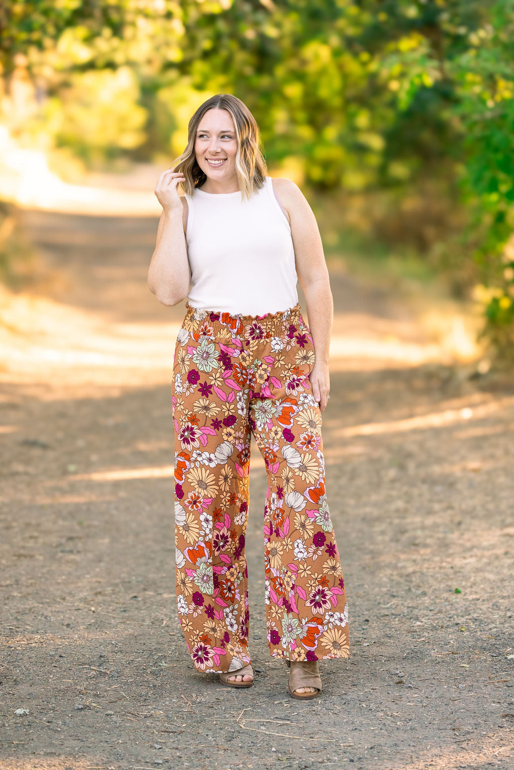 Michelle Mae Presley Palazzo Pants - Boho Floral | Women's Wide-Leg Pants