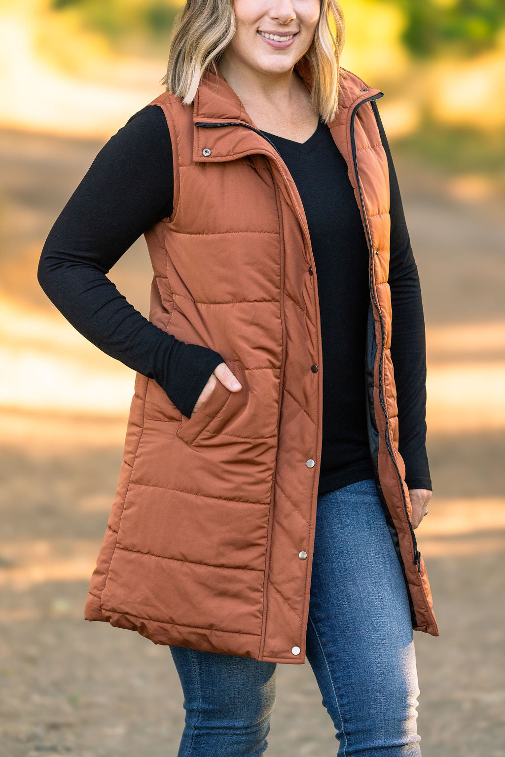 Michelle Mae Harlow Long Vest - Cinnamon