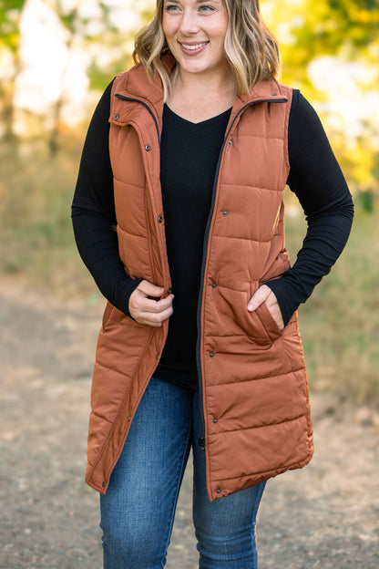 Michelle Mae Harlow Long Vest - Cinnamon