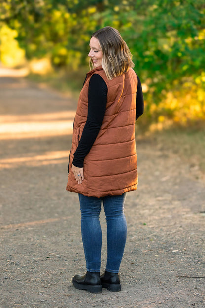 Michelle Mae Harlow Long Vest - Cinnamon