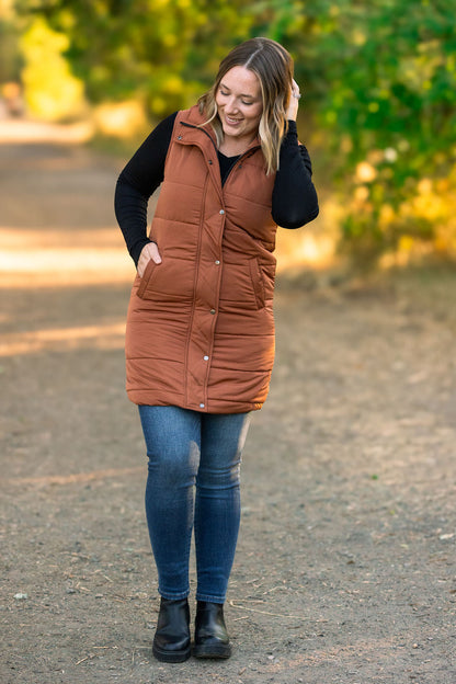 Michelle Mae Harlow Long Vest - Cinnamon