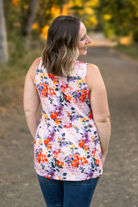 Michelle Mae Renee Ruffle Tank - Fall Floral Leaves