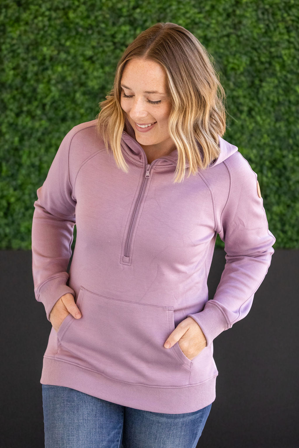 Michelle Mae Scuba HalfZip Hoodie - Lavender