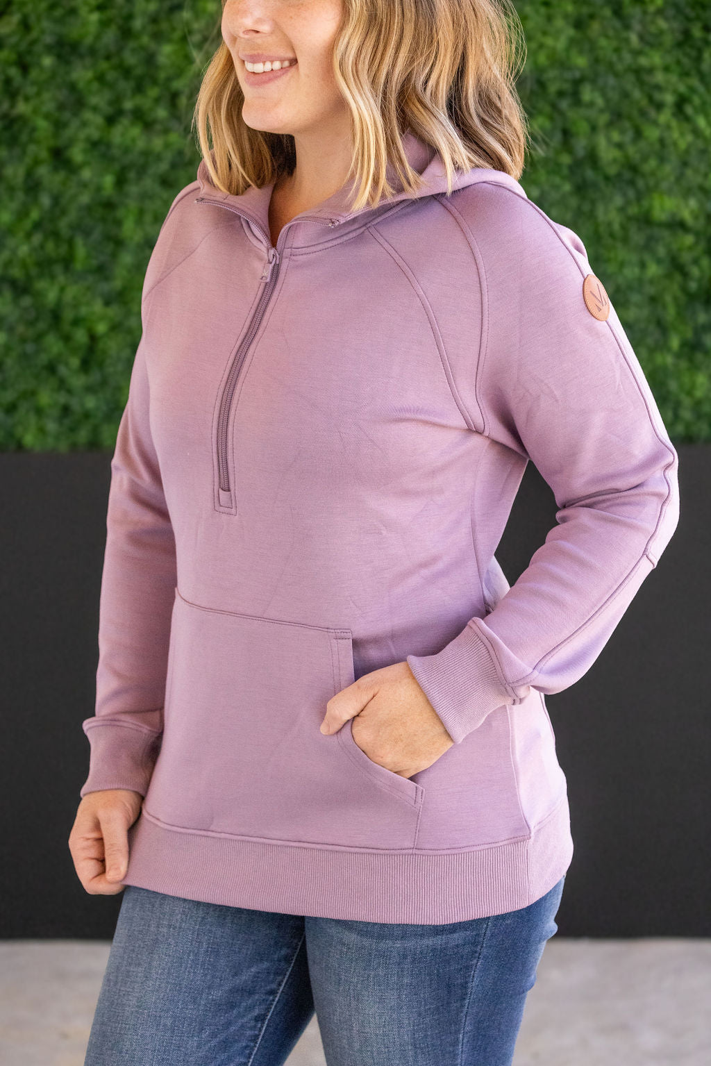 Michelle Mae Scuba HalfZip Hoodie - Lavender