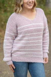 Michelle Mae Cozy Striped Sweater - Mauve