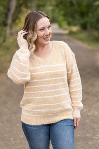 Michelle Mae Cozy Striped Sweater - Mustard