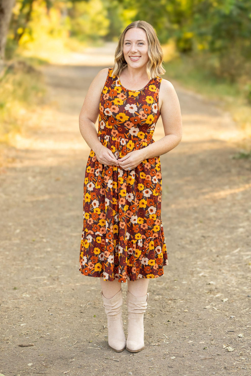 Michelle Mae Bailey Dress - Brown Fall Floral