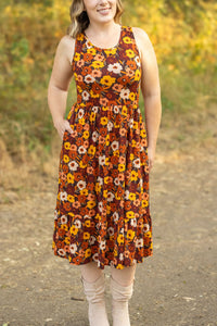 Michelle Mae Bailey Dress - Brown Fall Floral