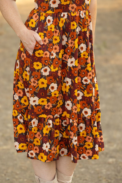 Michelle Mae Bailey Dress - Brown Fall Floral