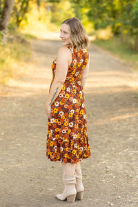 Michelle Mae Bailey Dress - Brown Fall Floral