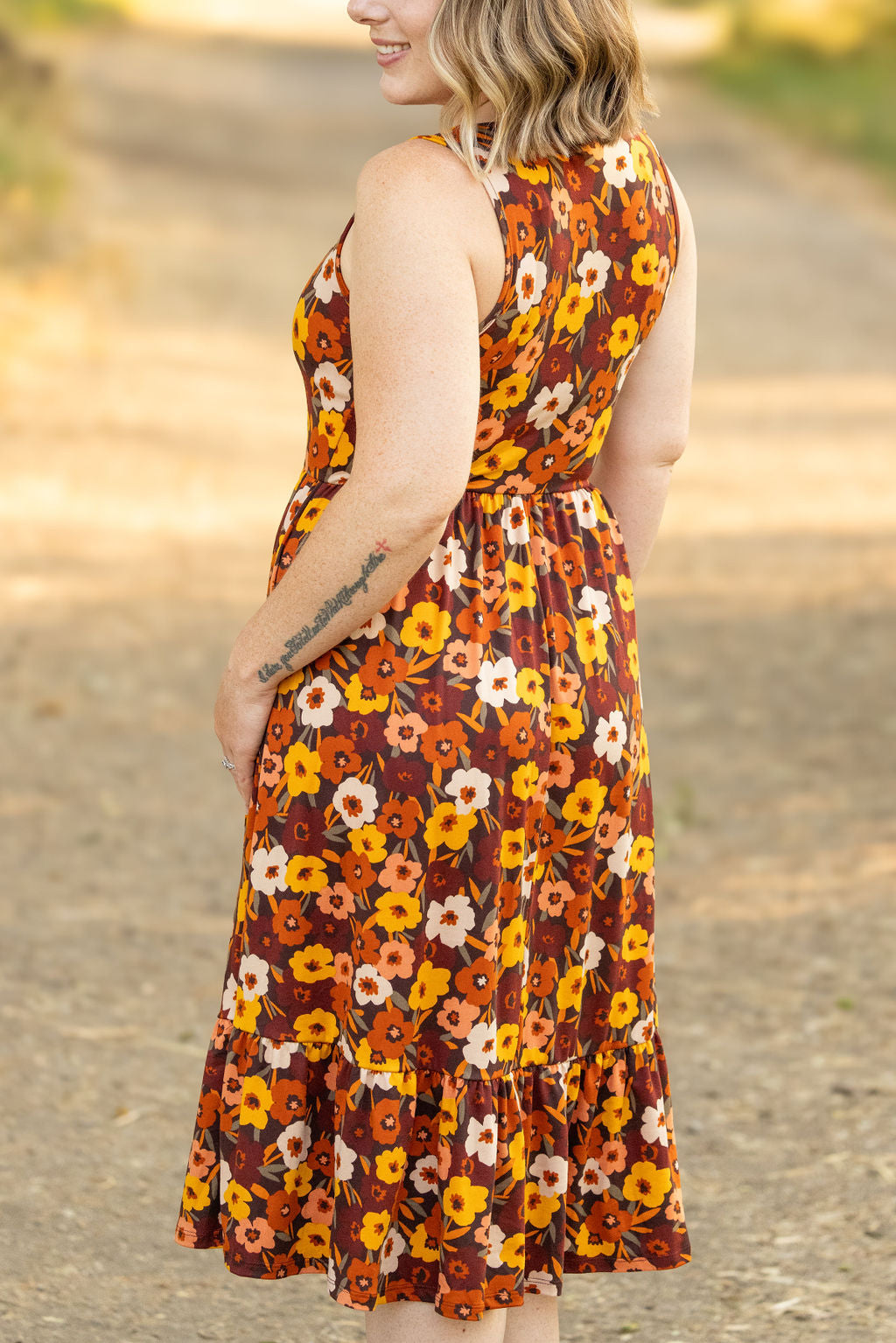 Michelle Mae Bailey Dress - Brown Fall Floral