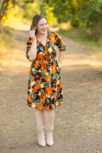 Michelle Mae Taylor Dress - Bold Olive Floral