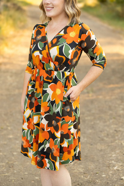 Michelle Mae Taylor Dress - Bold Olive Floral