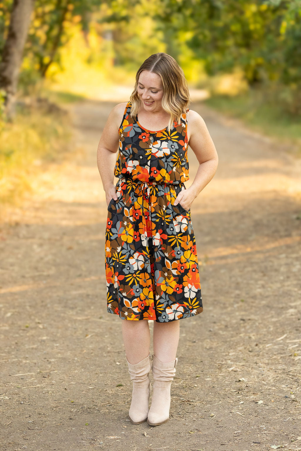 Michelle Mae Sadie Dress - Fall Floral Mix