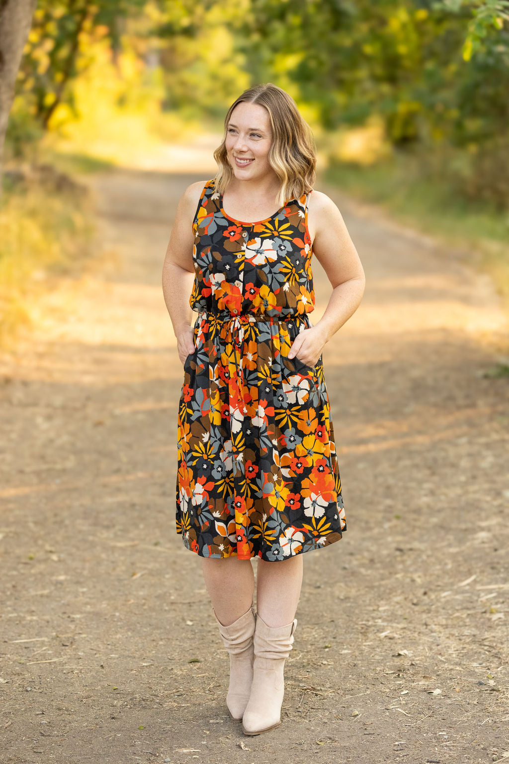 Michelle Mae Sadie Dress - Fall Floral Mix