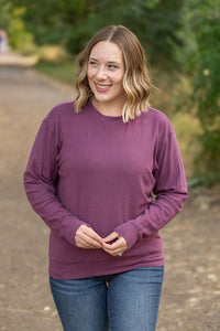 Michelle Mae Corrine Ribbed Pullover Top - Plum