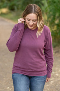 Michelle Mae Corrine Ribbed Pullover Top - Plum