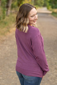 Michelle Mae Corrine Ribbed Pullover Top - Plum