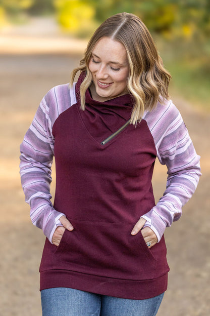 Michelle Mae Classic Zoey ZipCowl Sweatshirt - Berry Serape