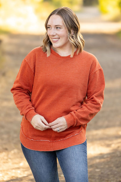 Michelle Mae Vintage Wash Pullover - Rust