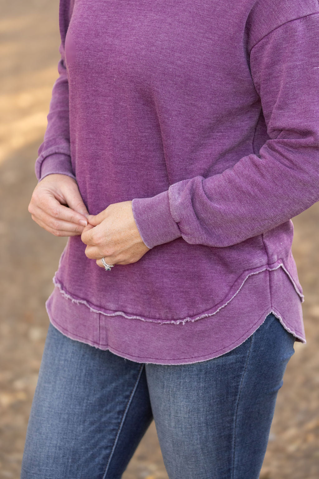 Michelle Mae Vintage Wash Pullover - Purple