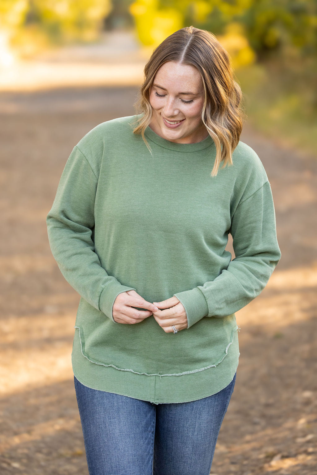 Michelle Mae Vintage Wash Pullover - Sage