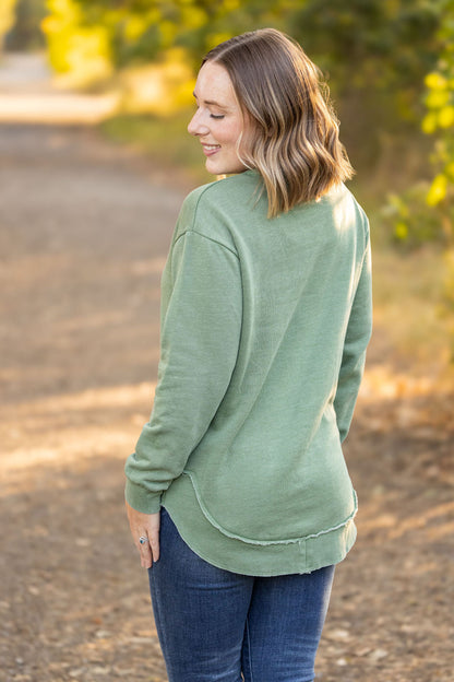 Michelle Mae Vintage Wash Pullover - Sage