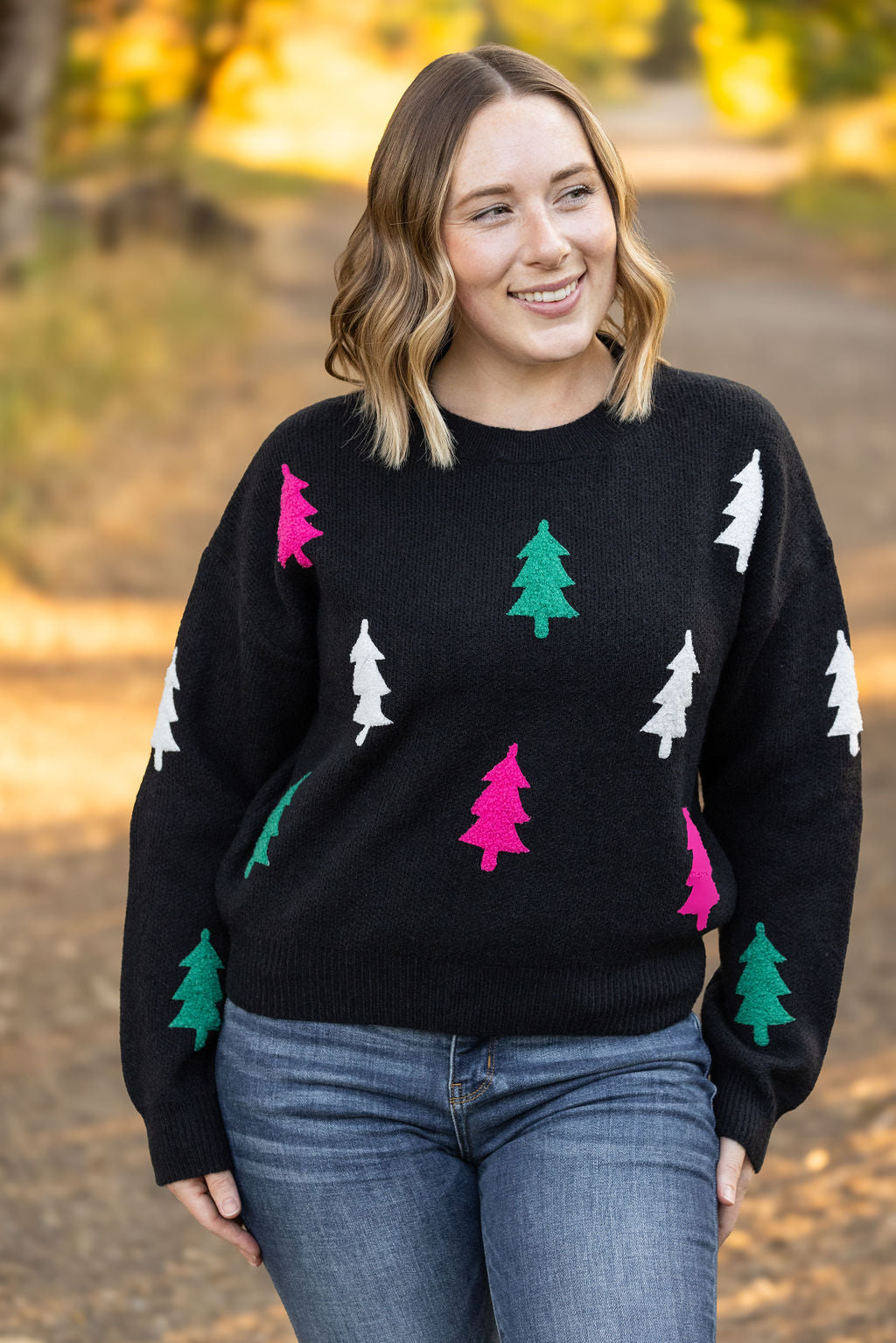 Michelle Mae Festive Bright Trees Sweater