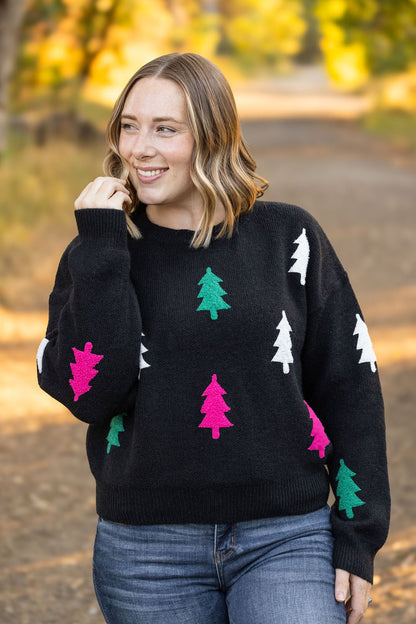 Michelle Mae Festive Bright Trees Sweater