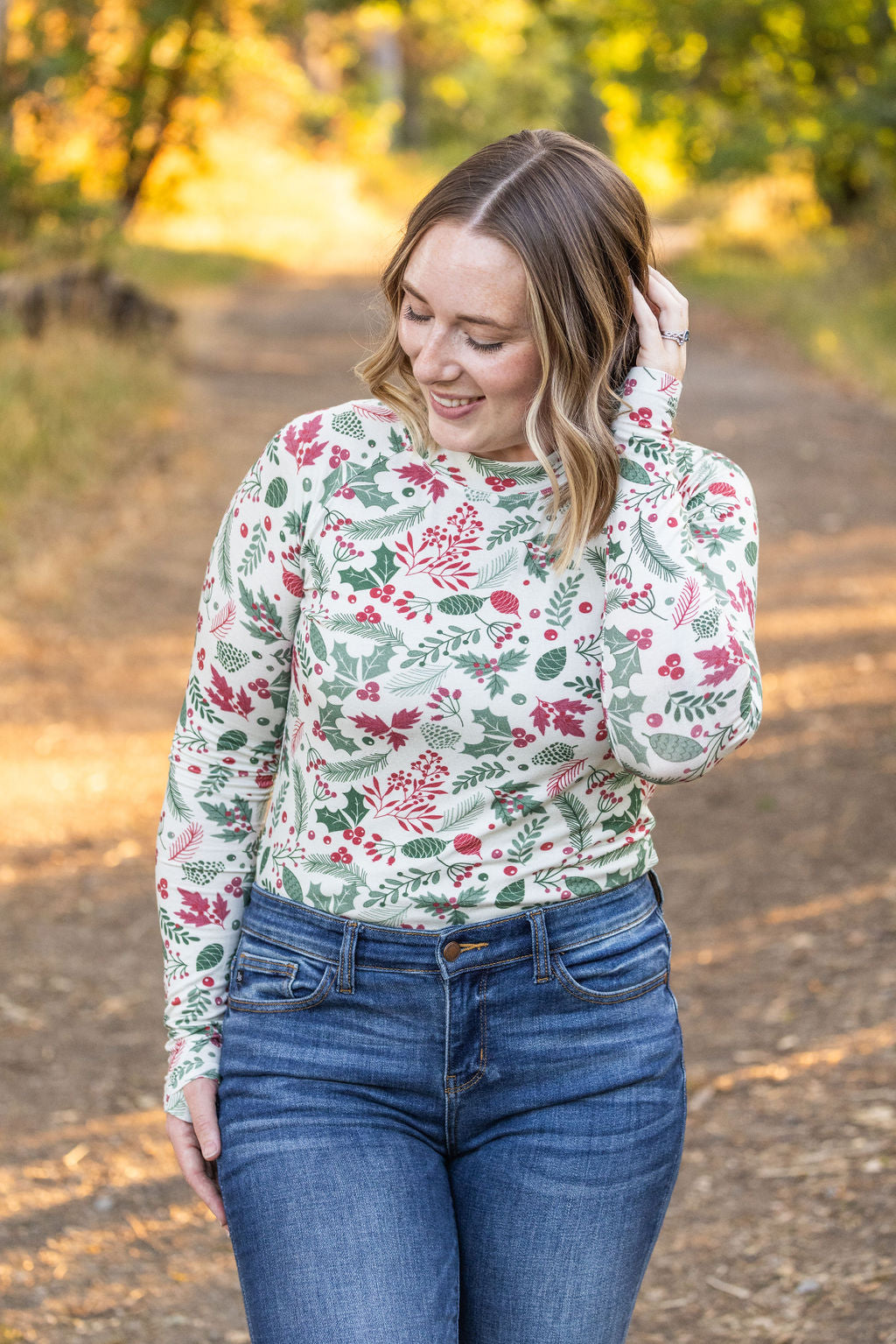 Michelle Mae Blair Long Sleeve Top - Holiday Berry