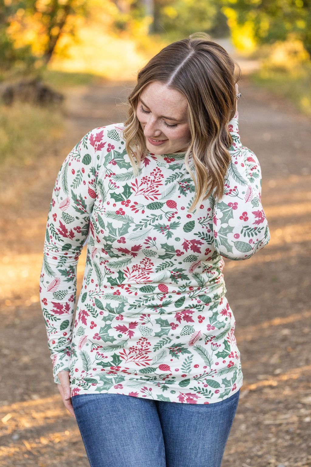 Michelle Mae Blair Long Sleeve Top - Holiday Berry