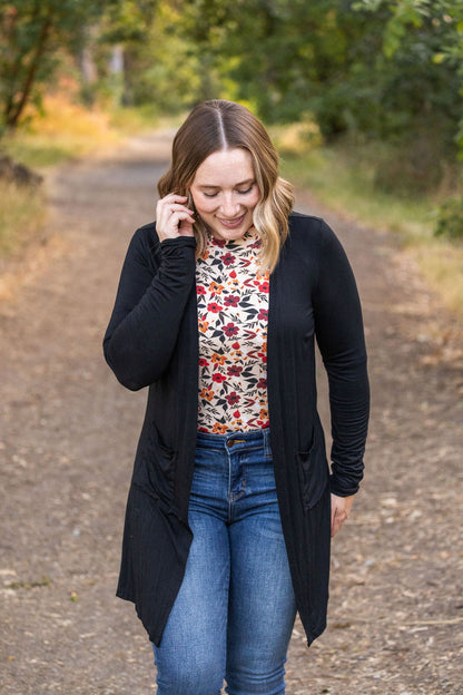 Michelle Mae Blair Long Sleeve Top - Red Floral