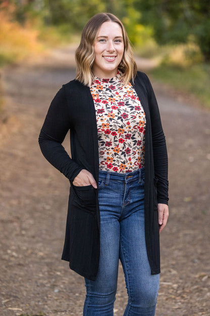 Michelle Mae Blair Long Sleeve Top - Red Floral