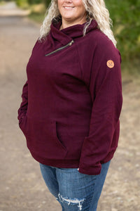 Michelle Mae Classic Zoey ZipCowl Sweatshirt - Burgundy