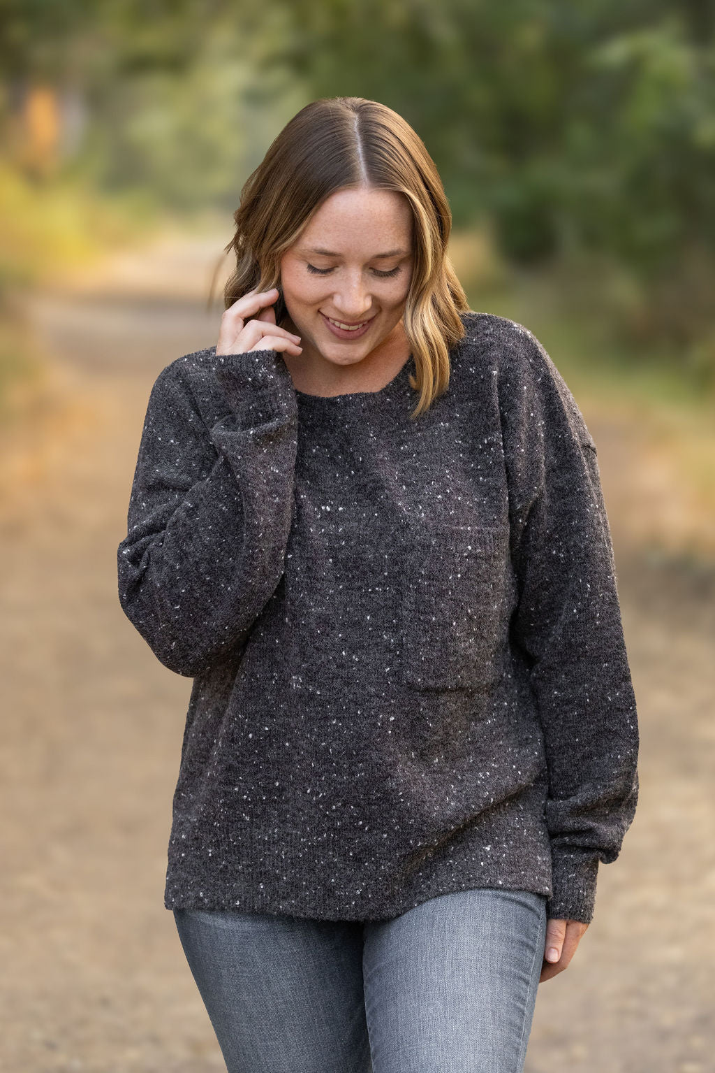 Michelle Mae Confetti Sweater - Charcoal