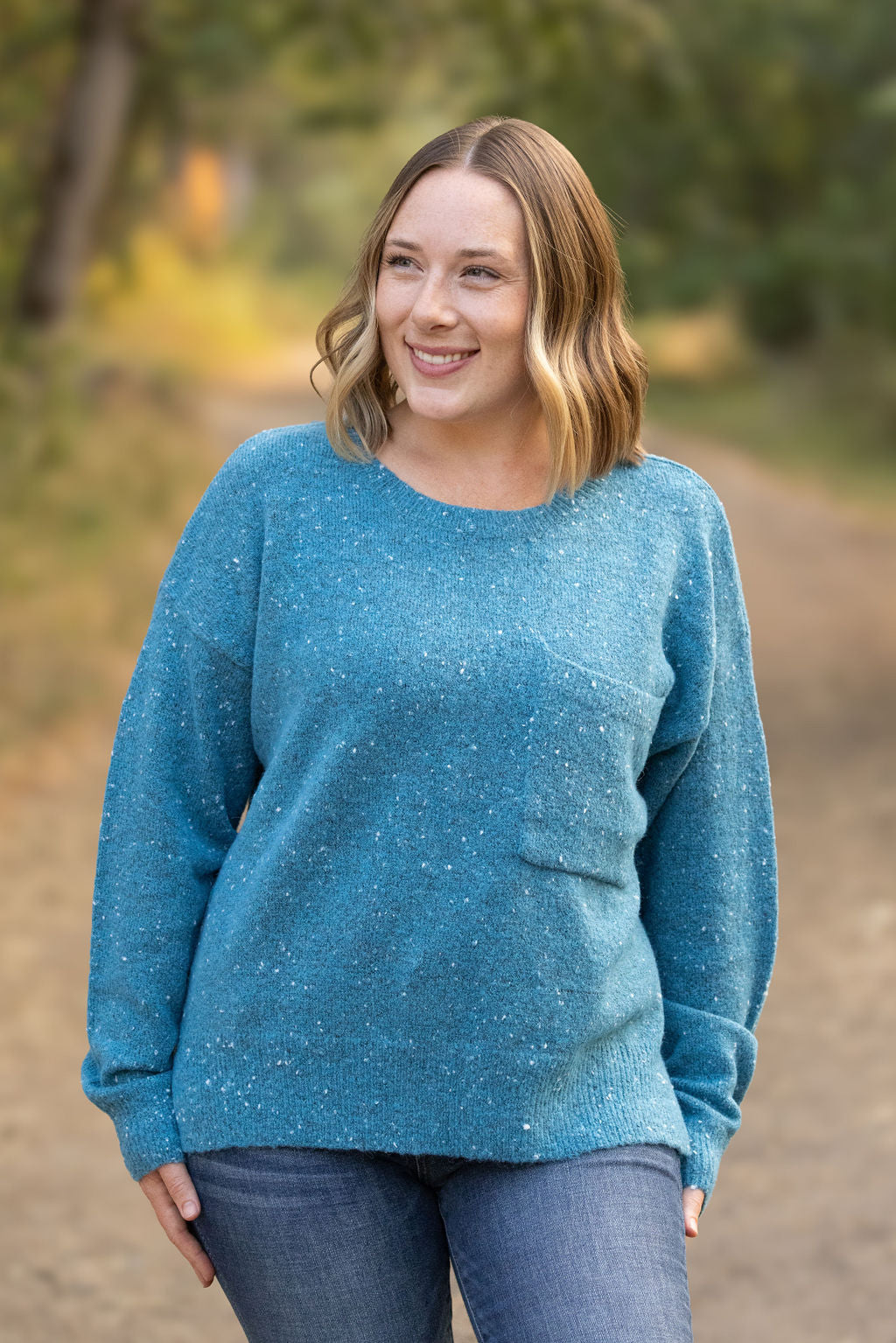 Michelle Mae Confetti Sweater - Blue