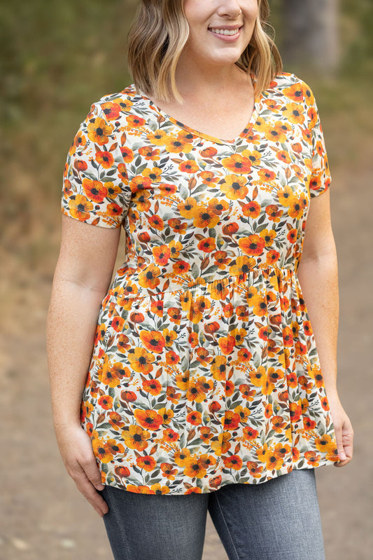 Michelle Mae Sarah Ruffle Short Sleeve - Fall Floral